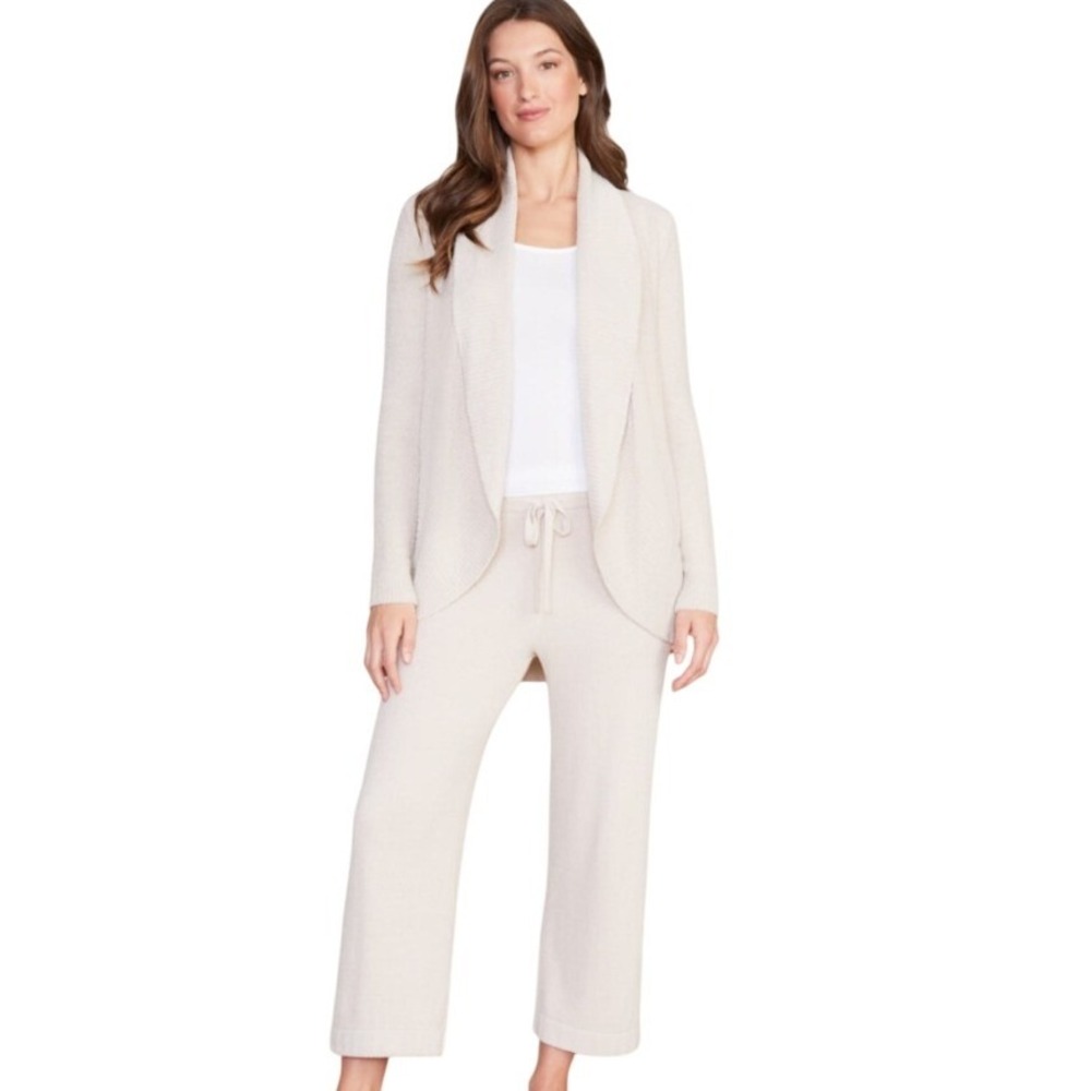 Barefoot Dreams CozyChic Lite Island Cardigan 423 Beige Shawl‎ Collar XS